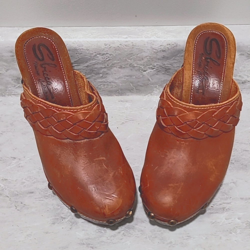 Sbricca Vintage Leather Clogs EU 39 US 9